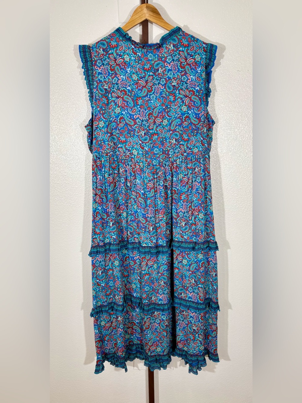 NWT J. Jill Coastal Ruffles Sleeveless Midi Dress Size 2X - Picture 3 of 8